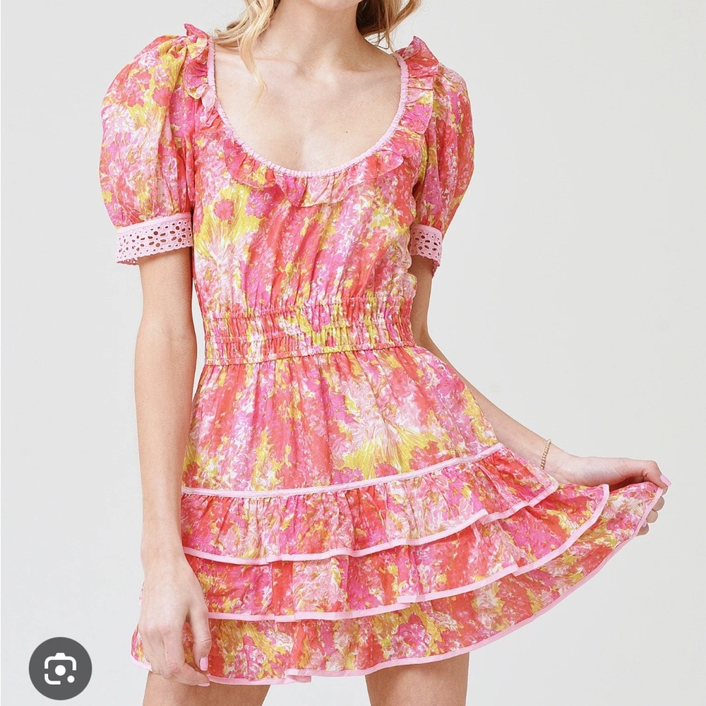 Floral Pink Ruffle Dress